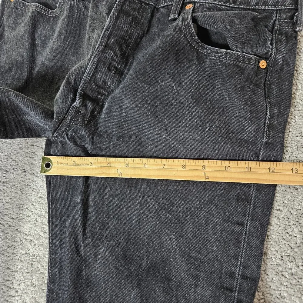 Levis 501 Jeans Mens 32X28 (Tag 36X30) Black Straight Fit Button Fly Iconic
